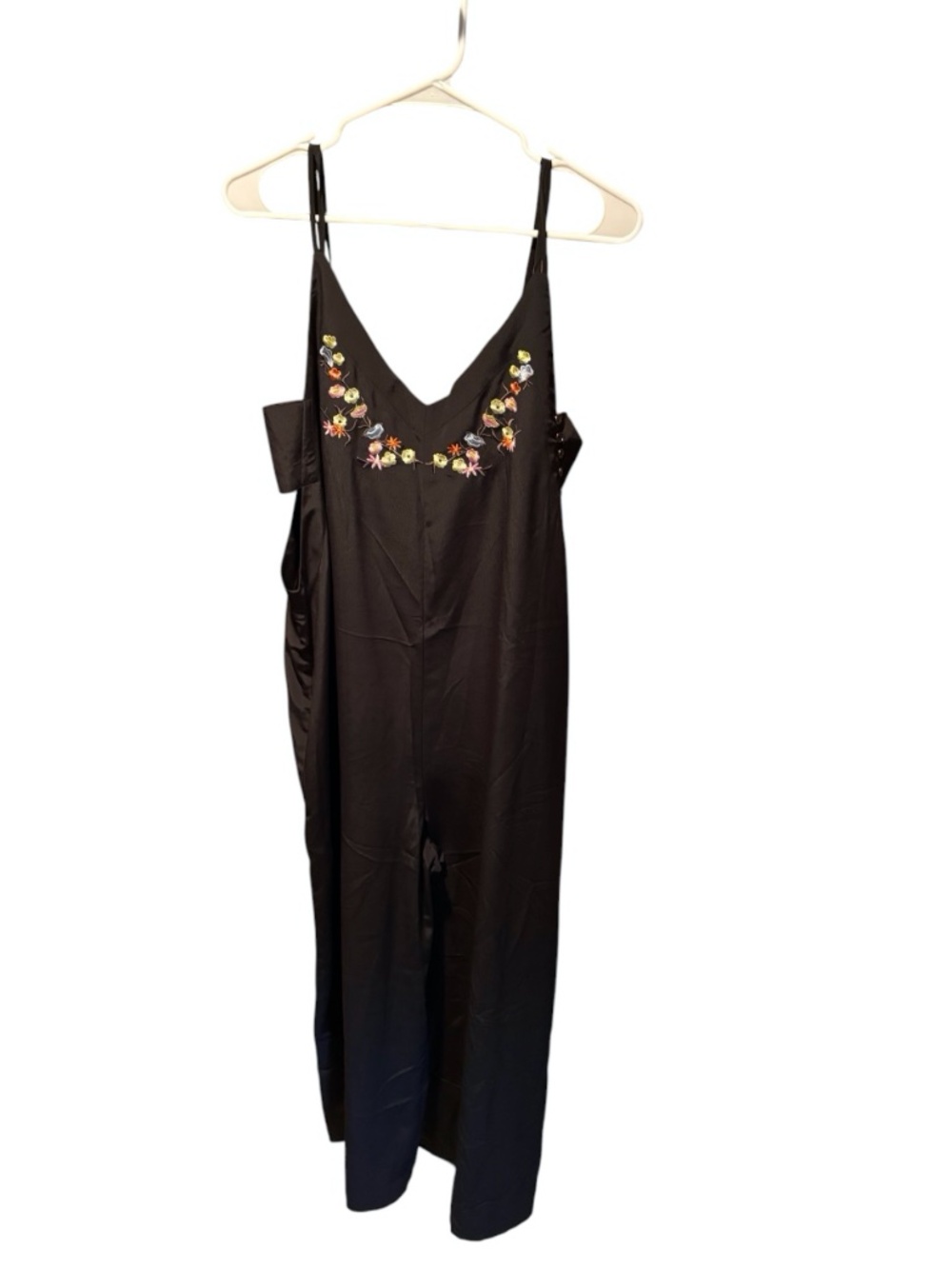 Jack by BB Dakota Agnesi Crepe Embroidered Jumpsuit in Black Medium